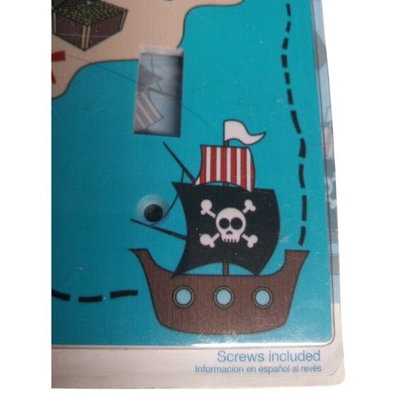 Pirate Treasure Map Designer Wall Plate Single Toggle Light Switch Screws NEW - Picture 4 of 5